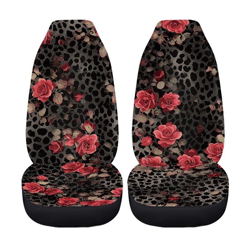 New Car Seat Cushion Universal Four Seasons Car Seat Cover Pink Leopard Print Rose Car Seat Cover