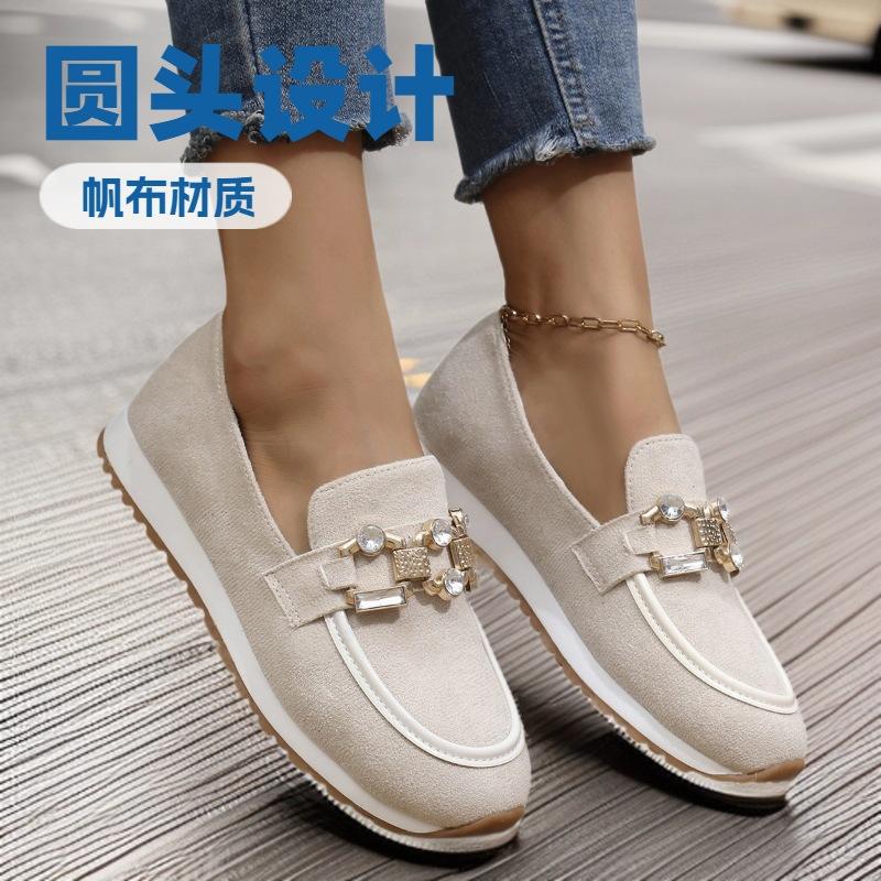 2025 summer shallow single shoes large size casual Roman style sports soft sole Doudou fashion women's shoes Europe and America
