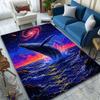 1PC Whale leaping under starry galaxy Print Carpet Rug for Living Room Bedroom Sofa Doormat Home Decor Non-slip Floor Mat