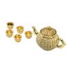 1:12 Dollhouse Teapot Alloy Miniature Teapot Teacup Kitchen Accessories Set Children Gift Decoration