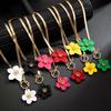 Bohemian White Flower Flat Snake Bone Chain Pendant Necklace for Women Elegant Gold OT Chain Necklace Jewelry Holiday Gift