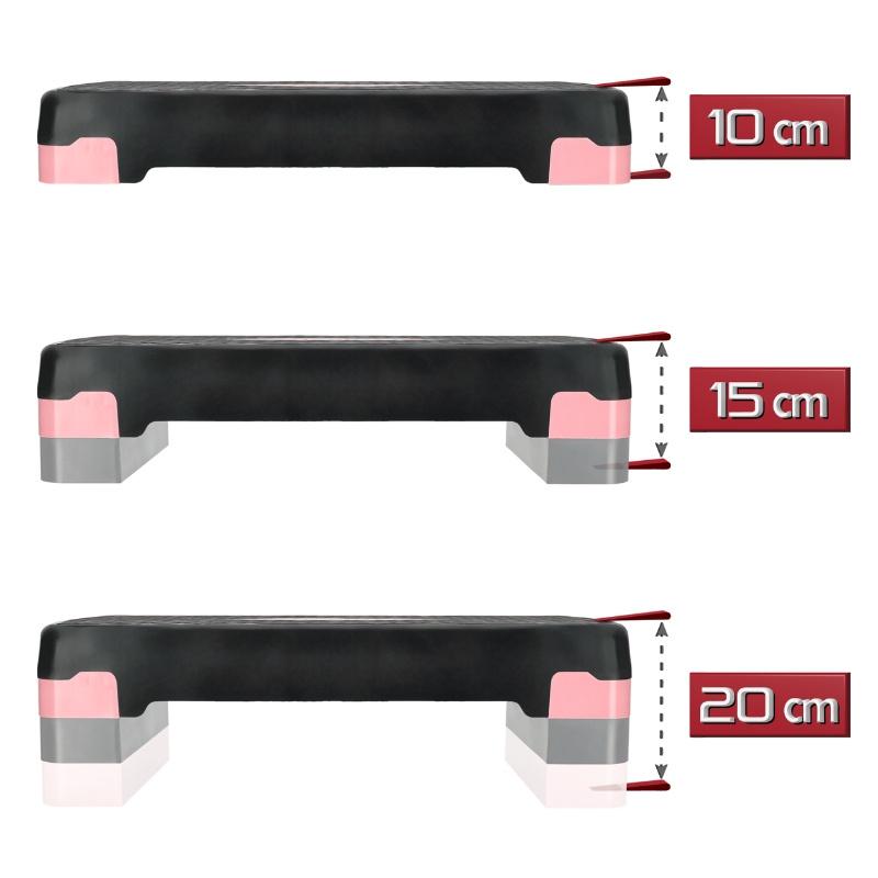 Schritt-Übung Fitness Aerobic Stepper, 3 Stufen, Modular