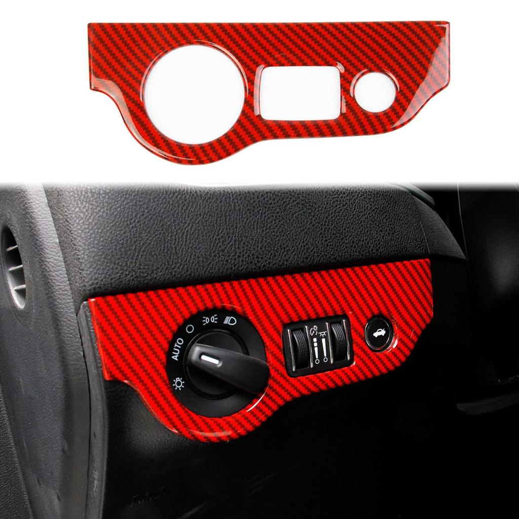 Carbon Fiber Headlight Switch Button Panel Sticker Trim for Dodge Charger 2011+/ Chrysler 300 2015-2021