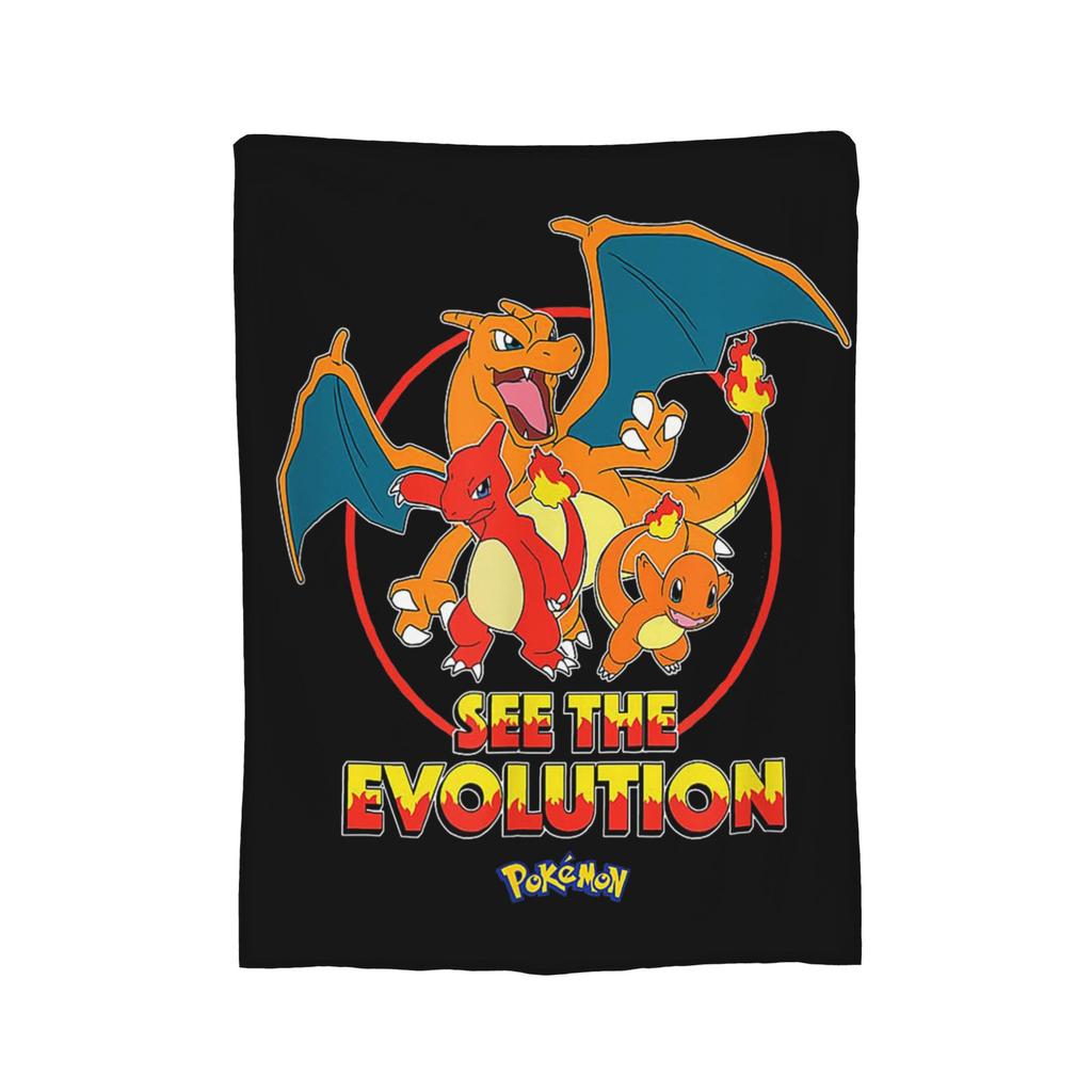 Pokemoned Charizard 006 Schematic Poster Knitted Blankets Fleece  Ultra-Soft Throw Blanket for Outdoor Travel Bedspread
