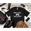 Dad Level Unlocked Cotton T Shirt, New Dad Graphic Tee, Pregnancy Baby Announcement, Daddy To Be Shirt, Funny Gift for New Dad