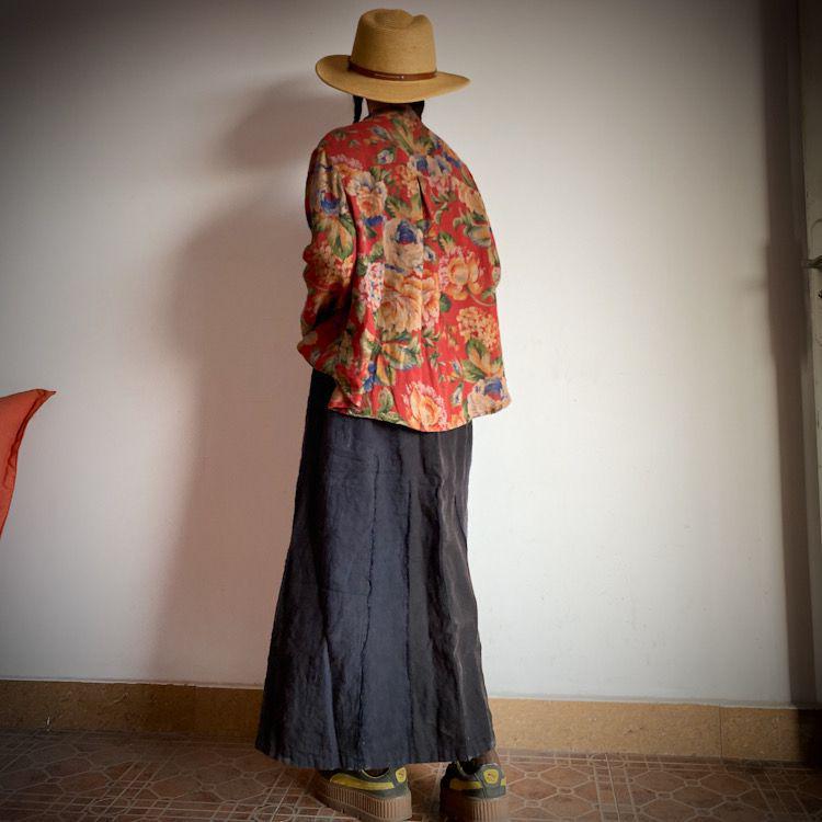 Retro Floral Double Layer Cotton Gauze Loose Fit Shirt - 1962 Yan Qing