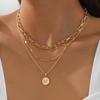 Three-in-one Necklace Temperament, Advanced Stacking, Exquisite Layering, Autumn and Winter Hexagram Pendant with Diamonds