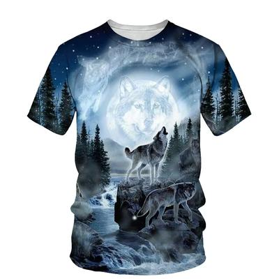 Tier Wolf Muster 3D Druck Männer Oansatz T-shirt Fashion Tees Casual Kurzarm Übergroßen Y2K Harajuku Unisex Kleidung
