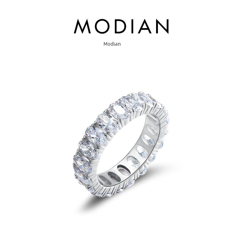 Accessible Luxury Sterling Silver Ins Internet Celebrity Women s Full Diamond Super Flash Ring 59mm (Us Size 9) Szie 14