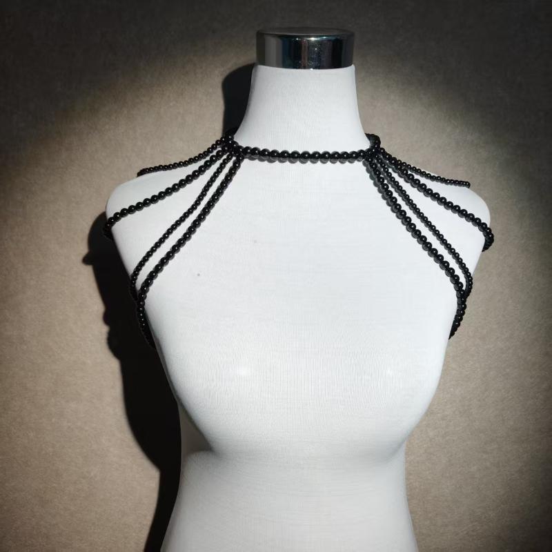 Bridal Tassel Imitation Pearl Shoulder Chain Necklace Elegant Cheongsam Dress Shawl Wedding Jewelry Accessories Gift For Women