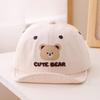 Breathable Baby Baseball Hat Cartoon Bear Baby Sun Visor Hat Simple Toddler Peaked Cap  Boys Girls