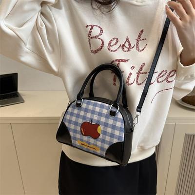 Fresh and Cute Portable Plaid Bag Women's Autumn New Trendy Fashion College Style Backpack Diagonal Span Bag