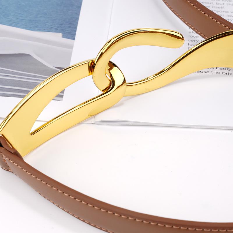 Fashion Hook Pull Adjustment Non-Punching Belt Women'S Decoration With Dress Casual Versatile Leather Women'S Belt
