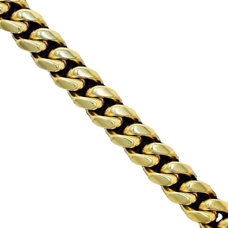 Men’s 18K Gold Cuban Link Bracelet: Trendy, Smooth, Shiny, Hip-Hop Inspired for Street Dance