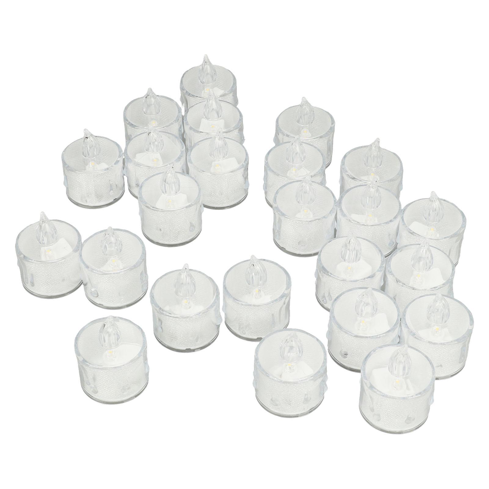 

24 шт. беспламенных светодиодных чайных свечей, имитация пламени, романтическая атмосфера, работающие от батареек, поддельные чайные свечи