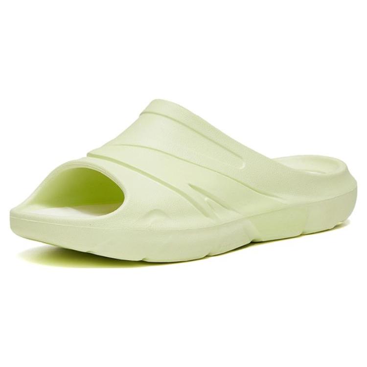 Anta Slip Resistant Abrasion Resistant Rubber Sole Slide Slippers Men's Beige Green 912326996-2
