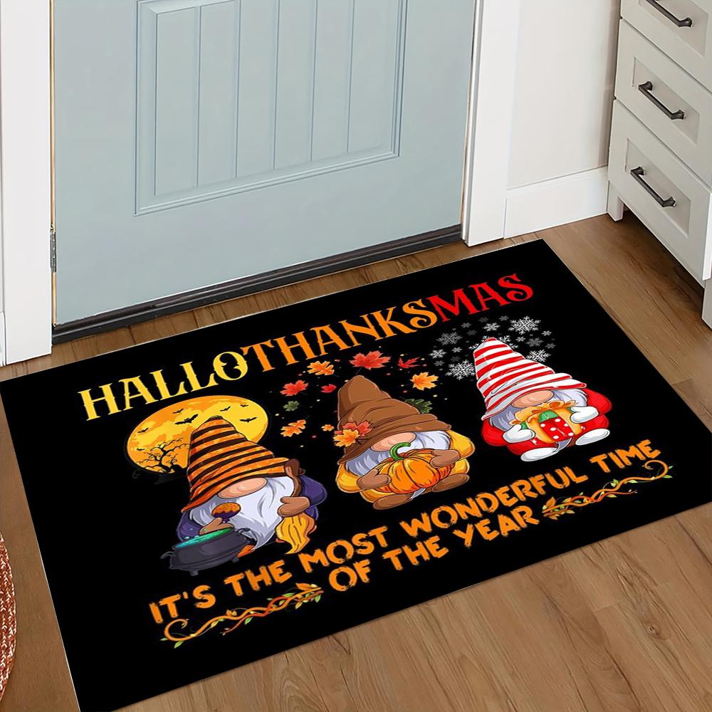 Halloween Gnomes Welcome Entrance Doormat Home Decor Carpet Indoor Outdoor Floor Mat Living Room Bedroom Bath Kitchen Rug