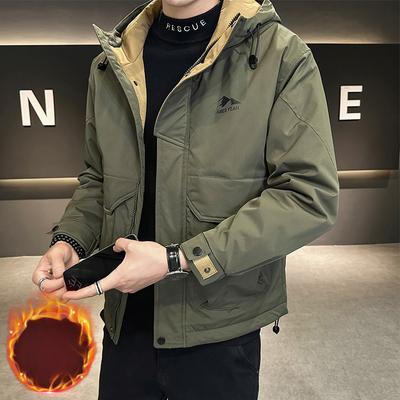 Herbst Neue Herren Arbeitskleidung Freizeitjacke Mantel Samt Verdickte Lose Freizeit Sportjacke Mantel für Männer