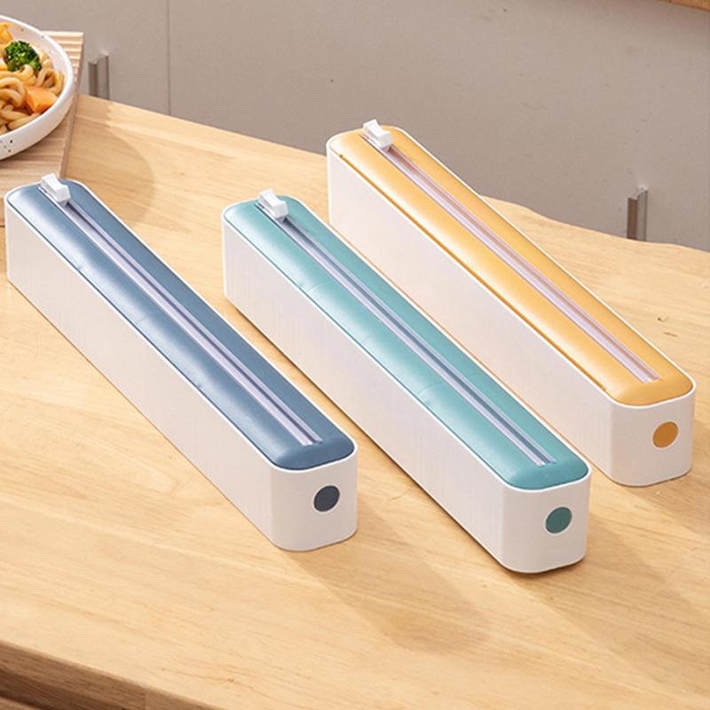 Food Film Dispenser Wrap Dispenser With Cutter Storage Box Aluminum Foil Stretch Film Cutter Kitchen Accessories