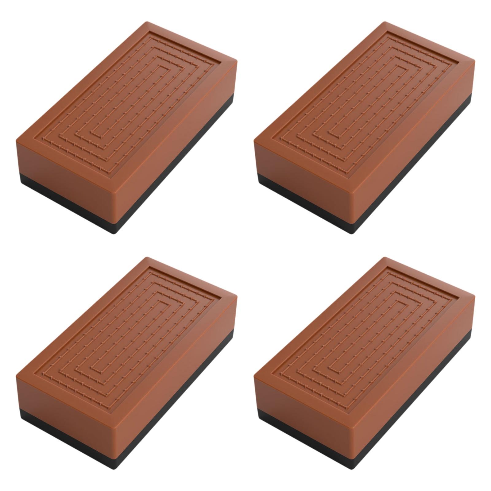 

4x Bed Risers Heavy Duty Rectangle Bed Raising Blocks for Sofa Chair Couch коричневий