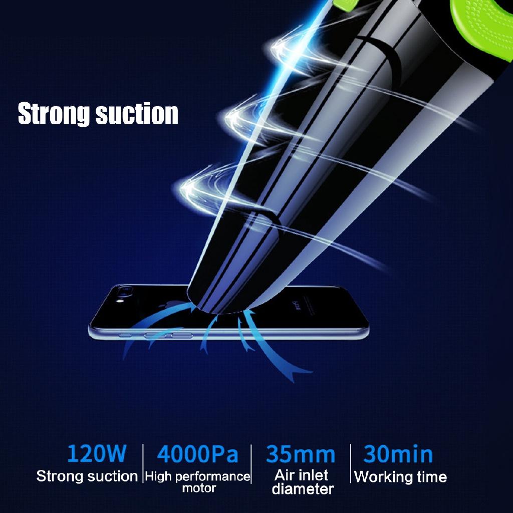 120W 4000kpa Car/Home Vacuum Cleaner Handheld Rechargeable Mini Cordless