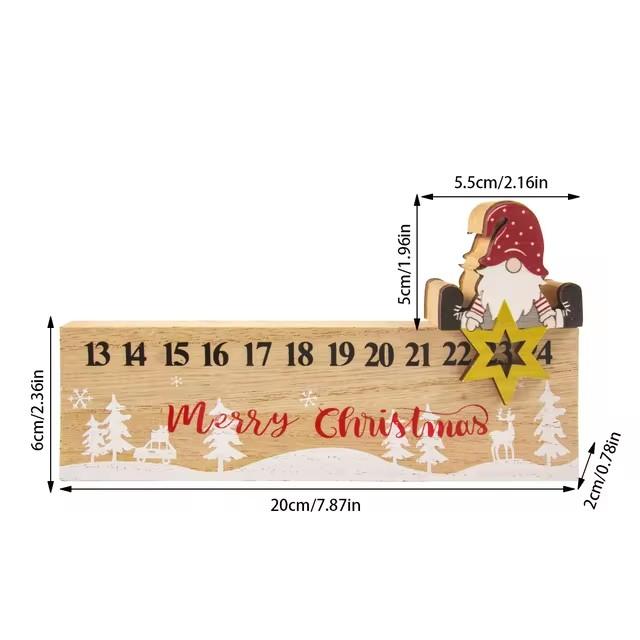 

Christmas Advent Calendar 2025 Wooden Gnomes Santa Countdown Calendar Ornament Navidad 2025 New Year xmas Home Desk Decoration As shown
