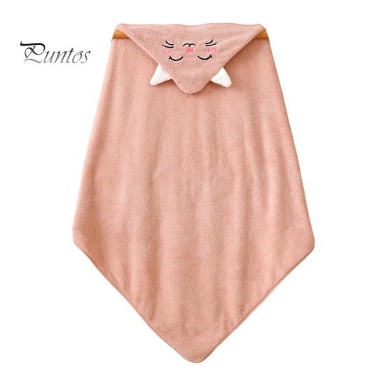 Children Bath Towel Cartoon Animal Embroidery Decor Soft Microfiber Highly Absorbent Newborns Swaddle Blanket Sweat-Absorbent Pad Body-drying Cape