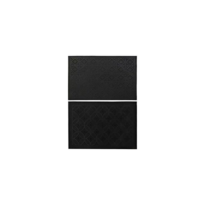 Paillasson en caoutchouc - DKD Home Decor - 60x40 cm - Noir - Antidérapant - Facile à nettoyer