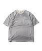 AMFEAST Striped Terry Pocket T-Shirt Navy