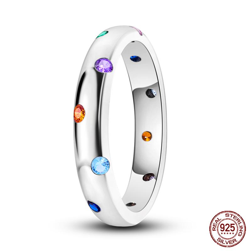 Popular Glow In The Dark Rings For Women 925 Silver Star Moon Sun Rings Sparkling Cubic Zircon Exquisite Jewelry Gifts