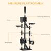 Floor-to-Ceiling Cat Tree for Indoor Cats, 240-260cm Adjustable Cat Tree - Dark Grey