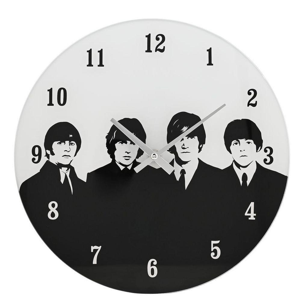 Hometime Iconic Collection Glass Wall Clock 30cm The 60's Rock Band