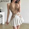 BITCED Summer Women's Solid-Color Slim-Fit Streetwear Halter Neck Sexy Backless Tank Top
