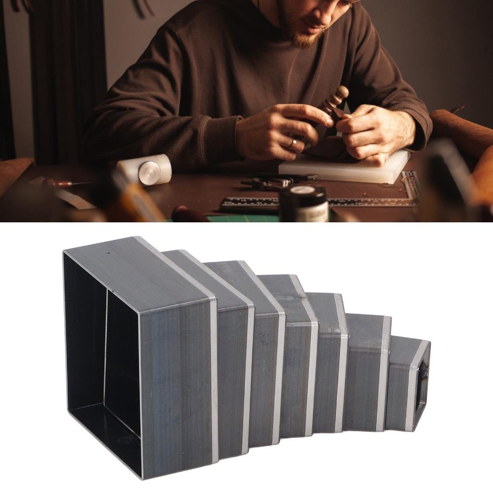 7PCS Square Shape Leather Square Punch Cutter Set Hollow Cutter Kit  for DIY Leather Craft