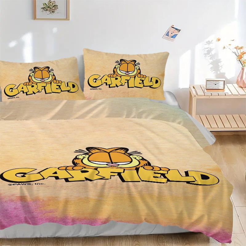 

Garfield Watercolor Artwork Bedding Set Comforter Cover Gift for Bedroom,Includes 1 Cover and 2 Pillowcases, No InsertB657 135x200cm