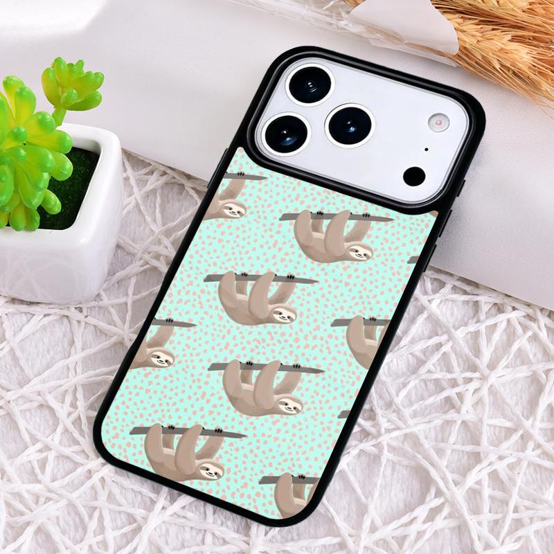 Kawaii Cute Sloth Phone Case for iPhone 17 Air 16 15 11 12 14 13 Pro Max Shockproof Cover