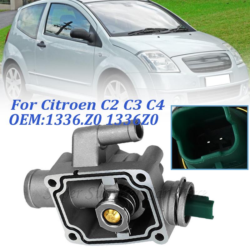 1336Z0 1336.Z0 For Peugeot Partner 206/207/301/307/308/1007 For Citroen C2 C3 C4 Aluminum Engine Coolant Thermostat with Housing