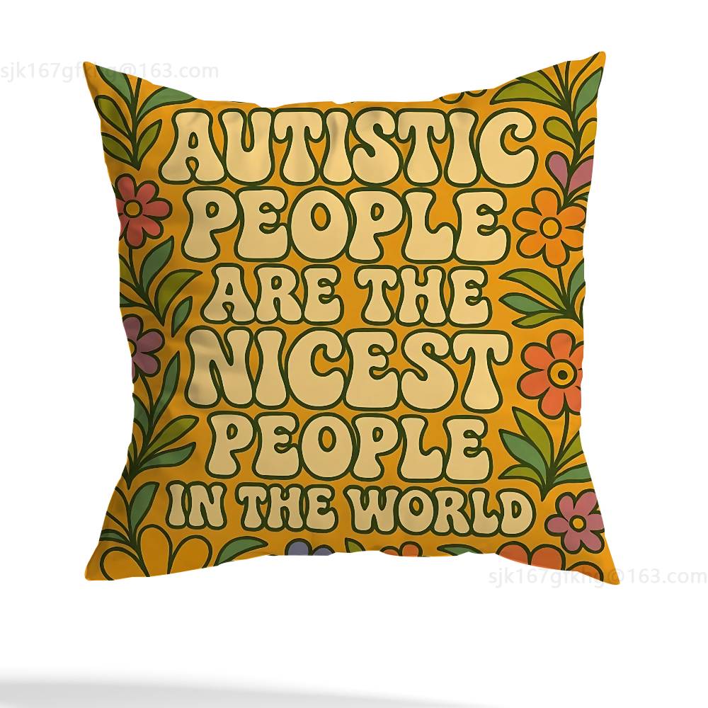Autism Acceptanc pillowcase casual style decoration, suitable for home decoration (excluding pillow core)