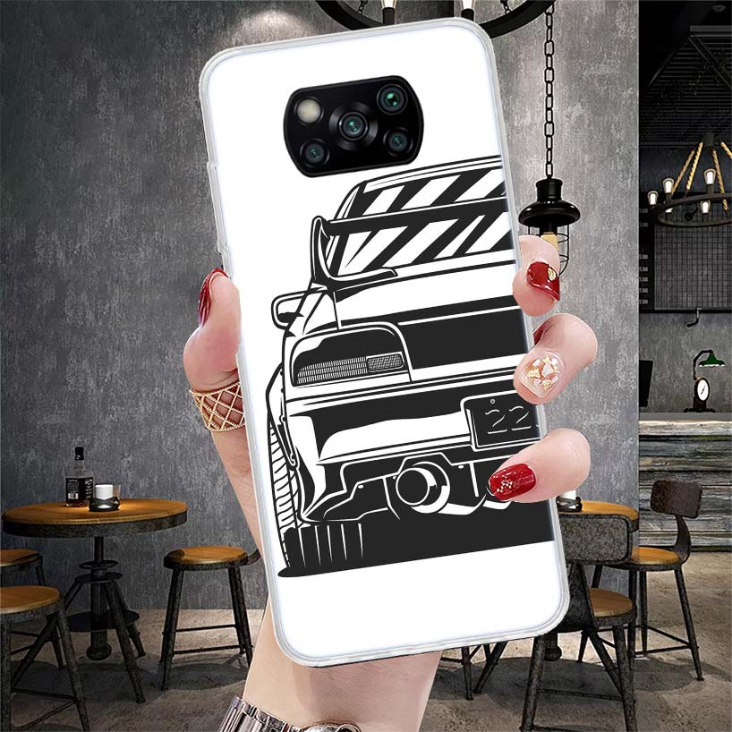 Japan JDM Sports Cars Comic Soft Phone Case For Xiaomi Redmi 15C 15 13C 13 Poco X5 X6 X7 F7 Ultra M7 12C 12 10 10C 9C 9A 9T 9 Fu