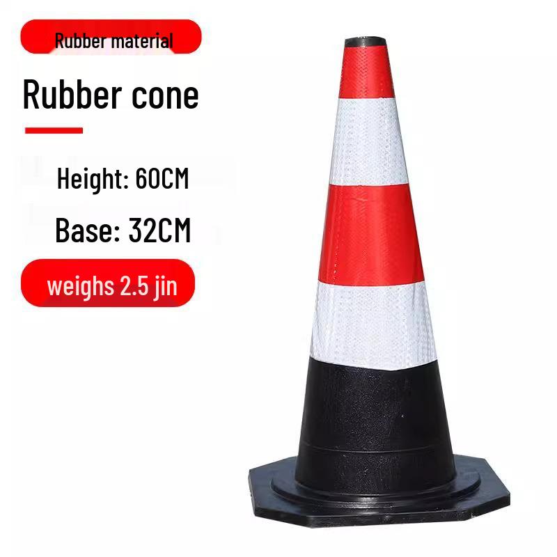 Rubber Traffic Cone & Ice Cream Bucket: No Parking Warning Sign with Reflective Cone