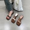 Thick Heel Cool Slippers Women's Outerwear Skirt Open Toe Hollow Platform Fashion Shoes