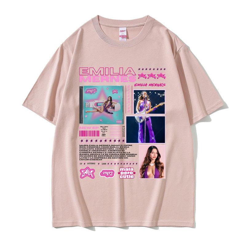 Singer Emilia Mernes MP3 Graphic T Shirts Men Women Fashion Harajuku Oversized T-shirts Men's Summer Cotton Short Sleeve T-shirt