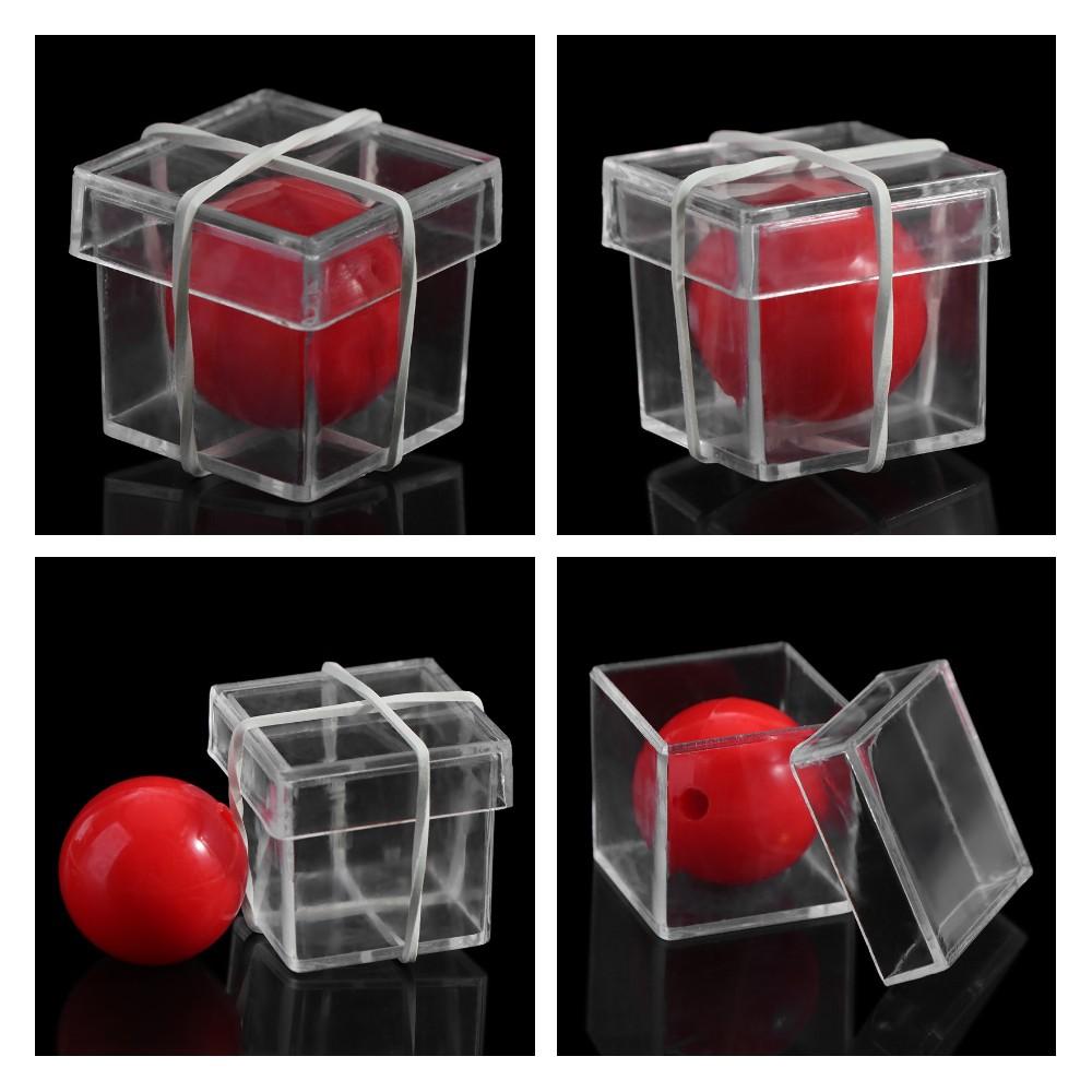 Illusion Magic Clear Ball Through Box Gimmick Props Magic Tricks Ball Penetrate Box  Close Up