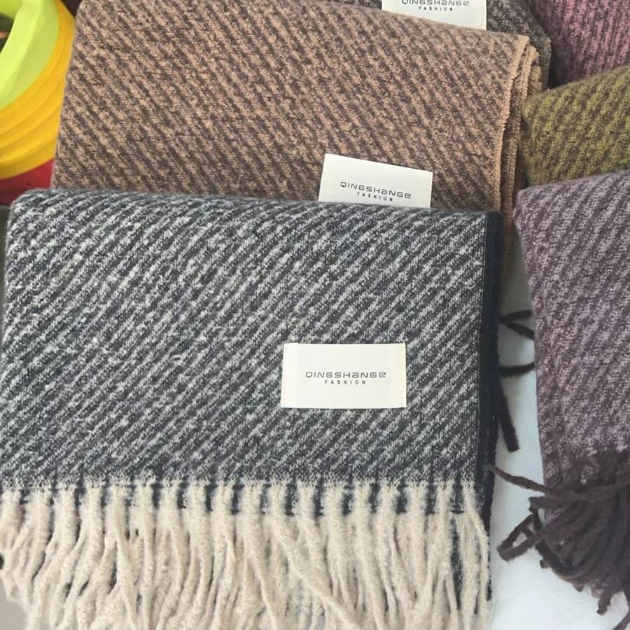 New Warm Thickened Scarf for Women  Autumn and Winter Casual Scarf for Men Korean Style Imitation Cashmere  Versatile Korean Style Shawl