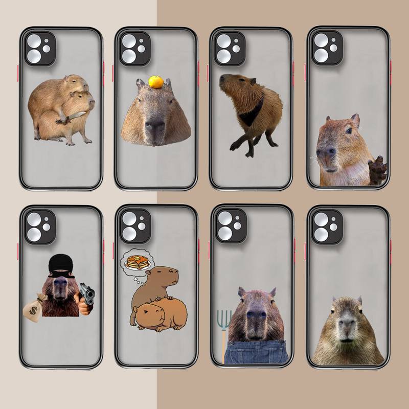 

Чехол для телефона с изображением капибары, милого забавного животного, матовый прозрачный для iphone 14 11 12 13 plus mini x xs xr pro max