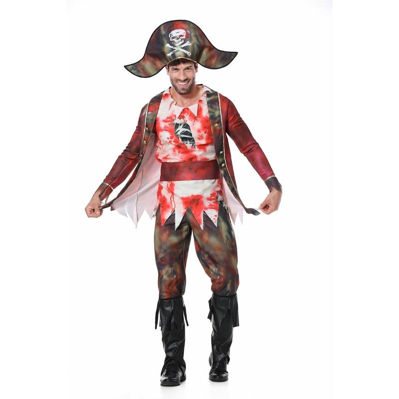 Couple, Ghost Bride Halloween Costume Pirates of the Caribbean Captain Bloodstained Zombie Male Pirate Play