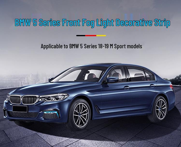Manshi Front Fog Light Cover for BMW 5 Series 525Li/530Li - Decorative, Bright Trim Strip