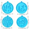 4pcs Silicone Mold for Keyring Pendant Christmas Theme Keychain Ornaments Moulds Stylish Key Chain Accessory Molds