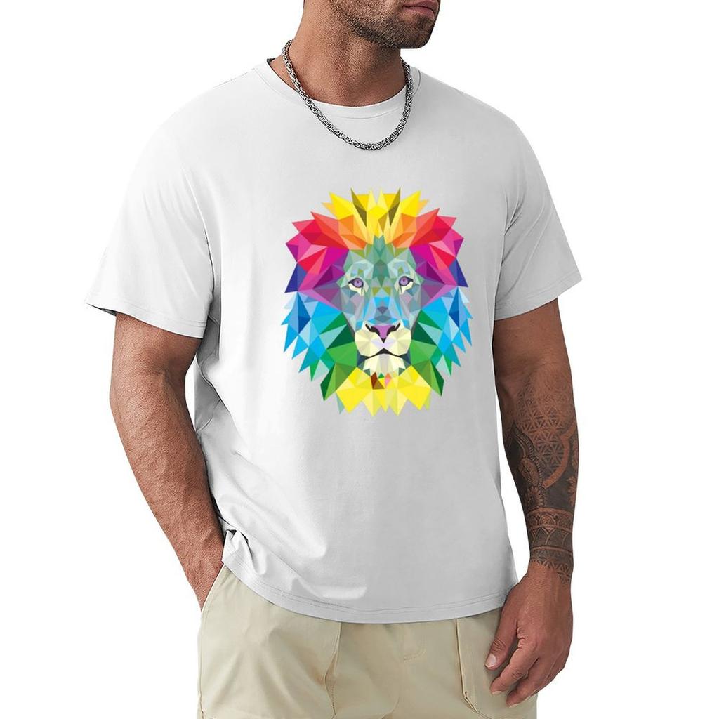 Colorful Lion Art Design Tshirt Odor Resistant Short Sleeve Top