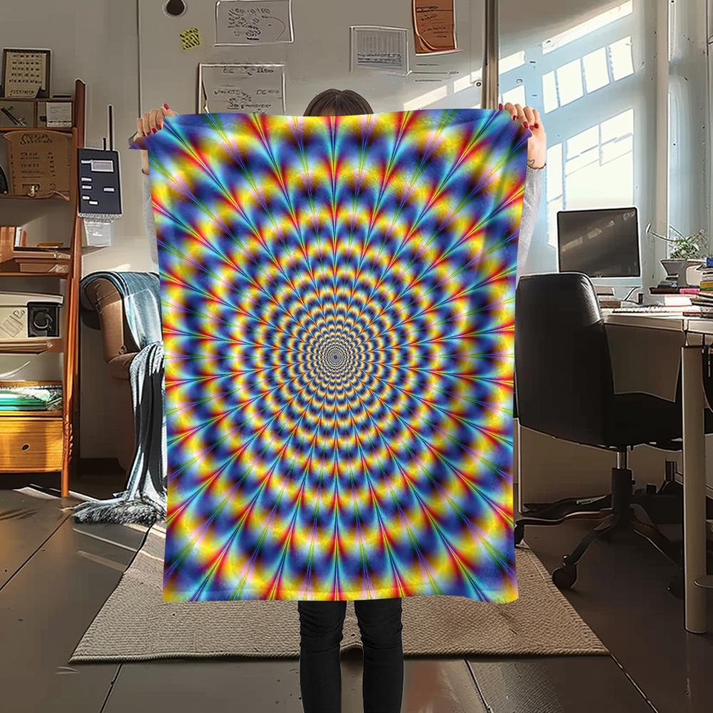 1Pc 3D Illusion Print Flannel Blanket, High Quality Comfortable for All Seasons, Home Decor, Warmth and Comfort, Perfect for Christmas Gifts